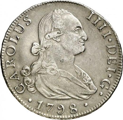 Аверс монеты - 8 реалов 1798 года M MF - цена серебряной монеты - Испания, Карл IV