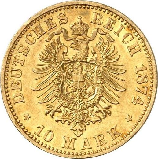 Реверс монеты - 10 марок 1874 года B "Пруссия" - цена золотой монеты - Германия, Германская Империя