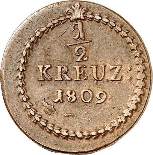 Реверс монеты - 1/2 крейцера 1809 года - цена  монеты - Баден, Карл Фридрих