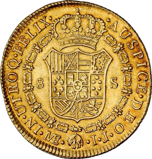 Reverso 8 escudos 1797 IJ - valor de la moneda de oro - Perú, Carlos IV