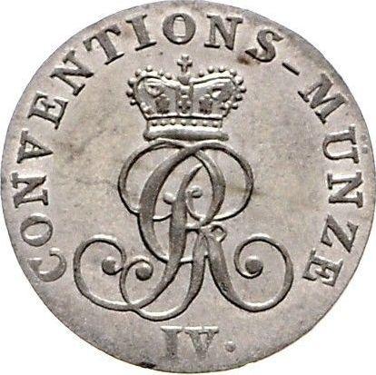 Аверс монеты - 1/24 талера 1827 года B - цена серебряной монеты - Ганновер, Георг IV
