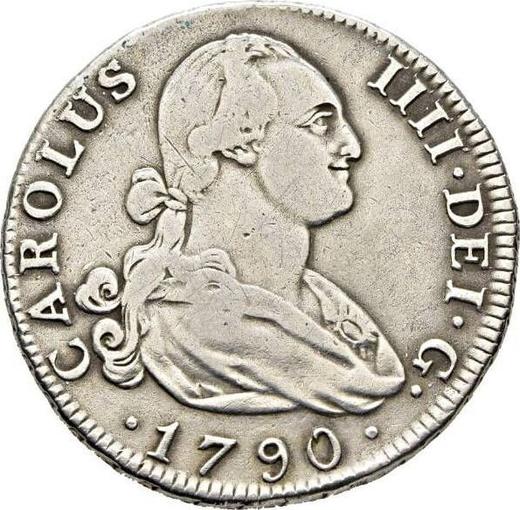Аверс монеты - 4 реала 1790 года M MF - цена серебряной монеты - Испания, Карл IV
