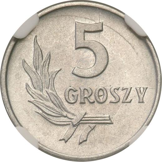 Reverso 5 groszy 1959 - valor de la moneda  - Polonia, República Popular