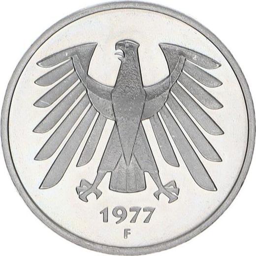 Реверс монеты - 5 марок 1977 года F - цена  монеты - Германия, ФРГ