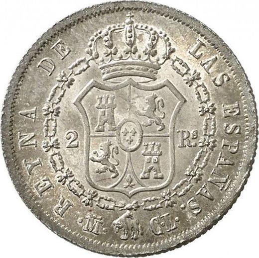 Реверс монеты - 2 реала 1845 года M CL - цена серебряной монеты - Испания, Изабелла II