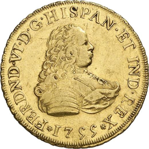 Аверс монеты - 4 эскудо 1755 года Mo MM - цена золотой монеты - Мексика, Фердинанд VI