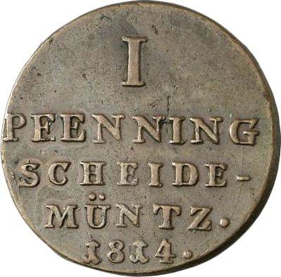 Reverso 1 Pfennig 1814 C - valor de la moneda  - Hannover, Jorge III