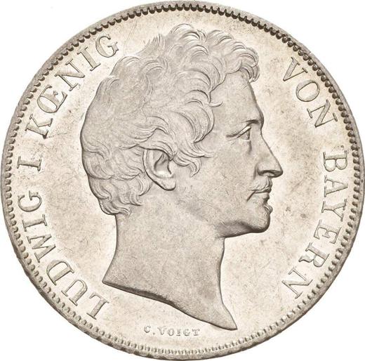 Аверс монеты - 1 гульден 1846 года - цена серебряной монеты - Бавария, Людвиг I