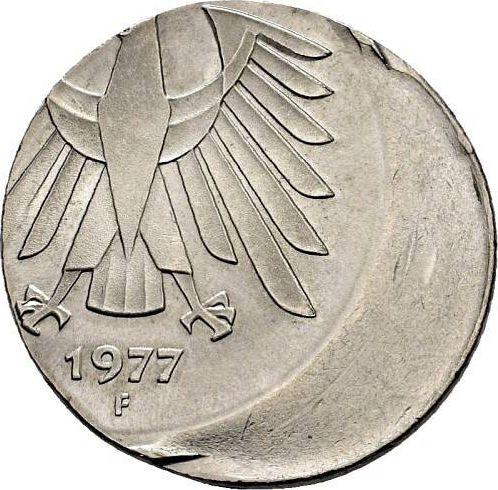 Реверс монеты - 5 марок 1975-2001 года Смещение штемпеля - цена  монеты - Германия, ФРГ