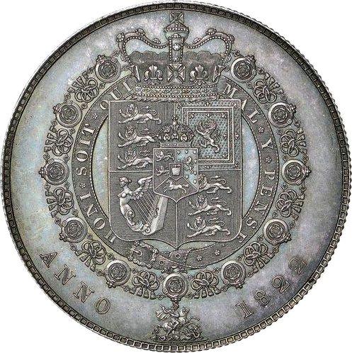 Реверс монеты - Пробная 1/2 кроны (Полукрона) 1822 года - цена серебряной монеты - Великобритания, Георг IV