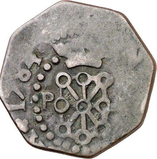 Реверс монеты - 1 мараведи 1784 года PA - цена  монеты - Испания, Карл III