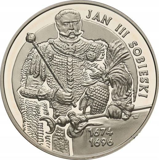 Reverso 10 eslotis 2001 MW ET "Juan III Sobieski" Retrato de medio cuerpo - valor de la moneda de plata - Polonia, República moderna