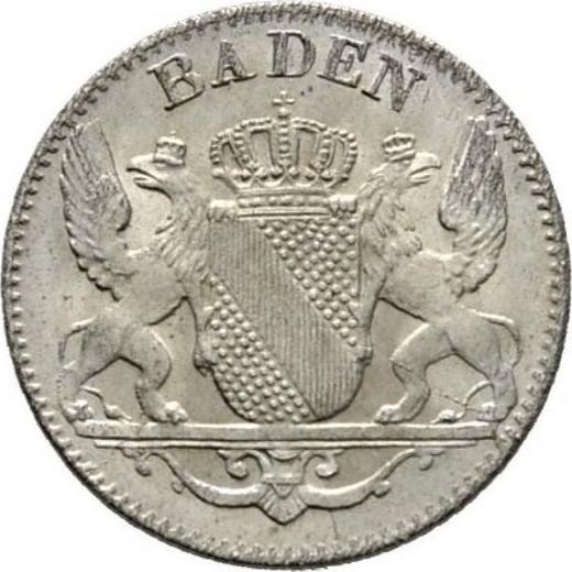 Anverso 3 kreuzers 1855 - valor de la moneda de plata - Baden, Federico I