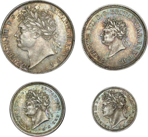 Аверс монеты - Набор монет 1822 года "Монди" - цена серебряной монеты - Великобритания, Георг IV