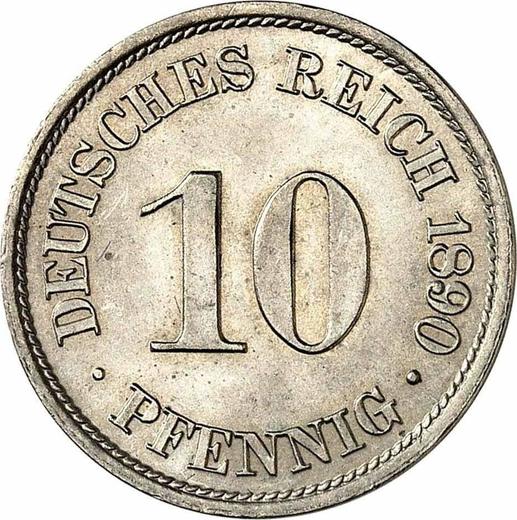 Аверс монеты - 10 пфеннигов 1890 года A "Тип 1890-1916" - цена  монеты - Германия, Германская Империя