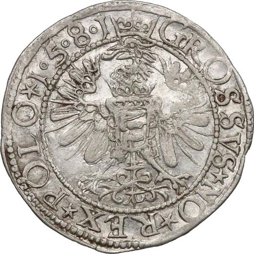 Реверс монеты - 1 грош 1581 года "Тип 1579-1581" - цена серебряной монеты - Польша, Стефан Баторий