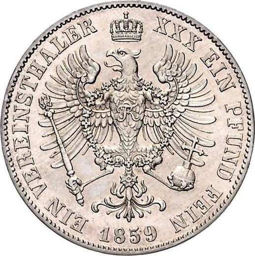 Реверс монеты - Талер 1859 года A - цена серебряной монеты - Пруссия, Фридрих Вильгельм IV
