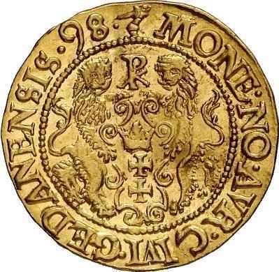 Rewers monety - Dukat 1598 "Gdańsk" - cena złotej monety - Polska, Zygmunt III