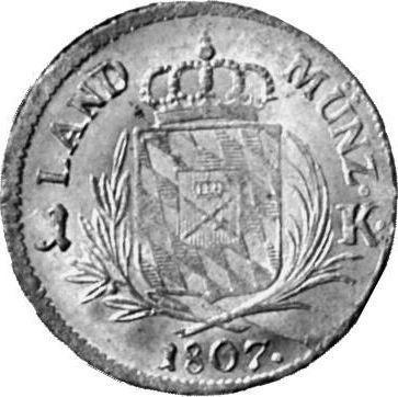 Реверс монеты - 1 крейцер 1807 года - цена серебряной монеты - Бавария, Максимилиан I