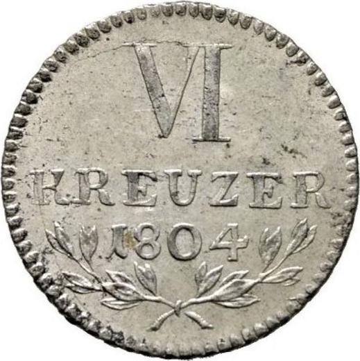 Reverso 6 Kreuzers 1804 "Tipo 1804-1805" - valor de la moneda de plata - Baden, Carlos Federico