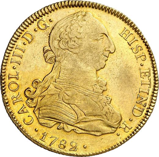 Awers monety - 8 escudo 1782 PTS PR - cena złotej monety - Boliwia, Karol III
