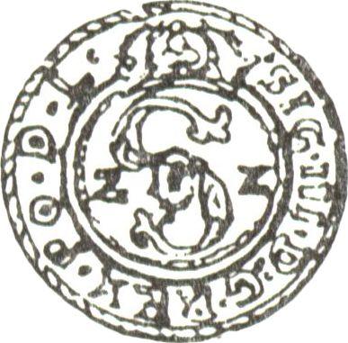 Аверс монеты - Шеляг 1622 года "Рига" - цена серебряной монеты - Польша, Сигизмунд III Ваза