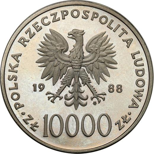 Anverso Pruebas 10000 eslotis 1988 MW ET "Juan Pablo II - 10 años de Pontificado" Níquel - valor de la moneda  - Polonia, República Popular