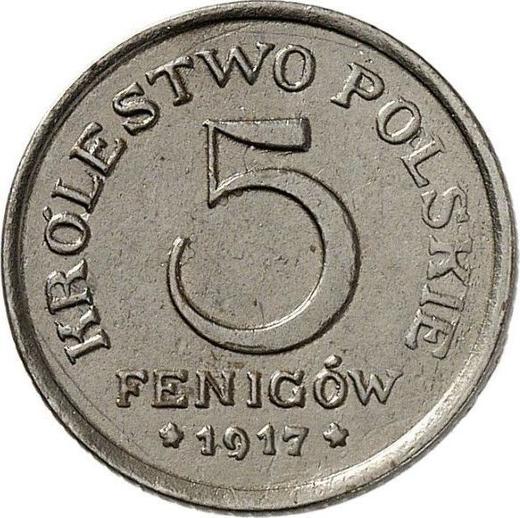Reverse 5 Pfennig 1917 "German eagle" Hybrid -  Coin Value - Poland, Kingdom of Poland