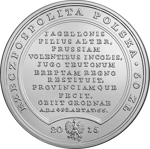Аверс монеты - 50 злотых 2015 года MW "Казимир IV Ягеллончик" - цена серебряной монеты - Польша, III Республика после деноминации