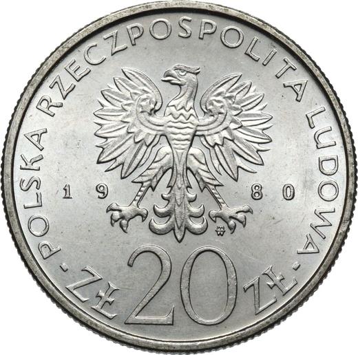 Awers monety - 20 złotych 1980 MW "XXII Letnie Igrzyska Olimpijskie - Moskwa 1980" Miedź-nikiel - cena  monety - Polska, PRL
