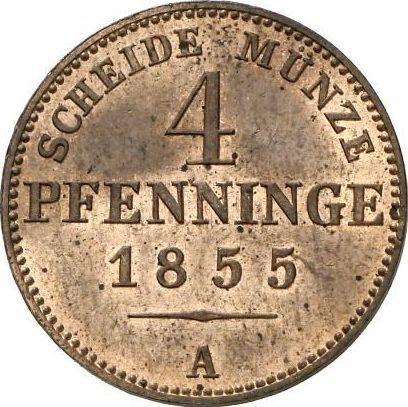 Реверс монеты - 4 пфеннига 1855 года A - цена  монеты - Пруссия, Фридрих Вильгельм IV