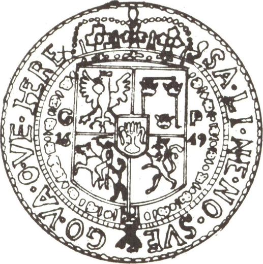Реверс монеты - Полталера 1649 года GP - цена серебряной монеты - Польша, Ян II Казимир