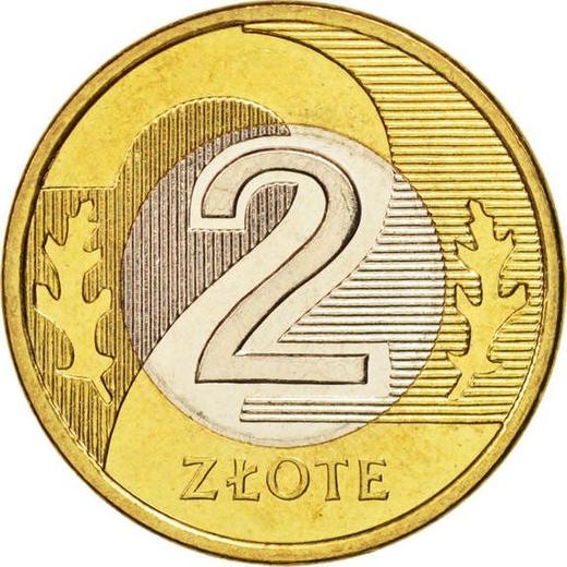 Реверс монеты - 2 злотых 2010 года MW - цена  монеты - Польша, III Республика после деноминации