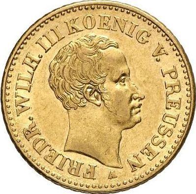 Аверс монеты - Фридрихсдор 1829 года A - цена золотой монеты - Пруссия, Фридрих Вильгельм III