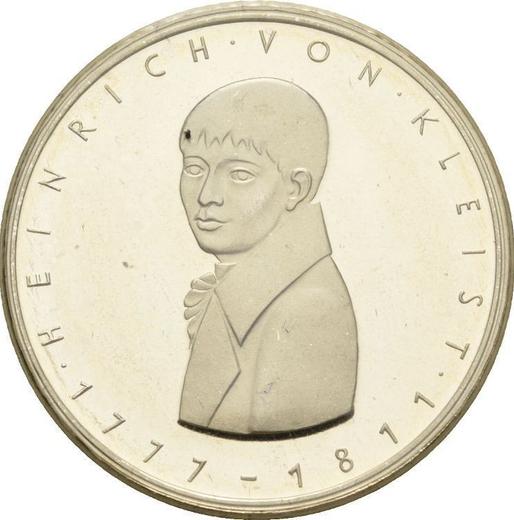 Awers monety - 5 marek 1977 G "Heinrich von Kleist" - cena srebrnej monety - Niemcy, RFN