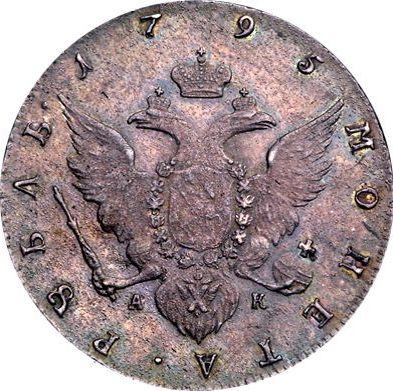 Reverso 1 rublo 1795 СПБ АК - valor de la moneda de plata - Rusia, Catalina II
