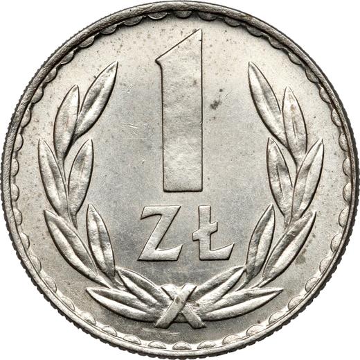 Reverso Prueba 1 esloti 1977 MW Cuproníquel - valor de la moneda  - Polonia, República Popular