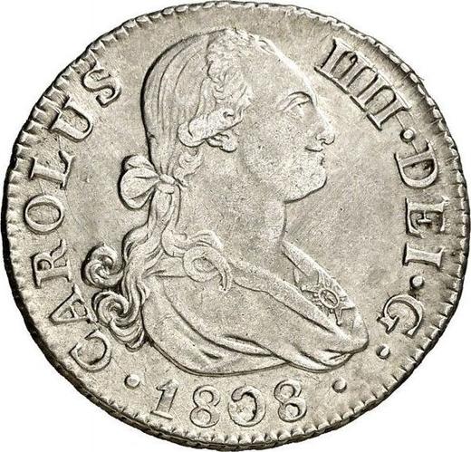 Аверс монеты - 2 реала 1808 года M AI - цена серебряной монеты - Испания, Карл IV