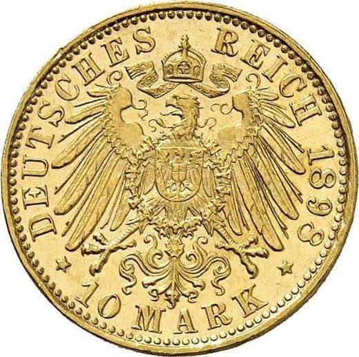 Реверс монеты - 10 марок 1898 года D "Бавария" - цена золотой монеты - Германия, Германская Империя