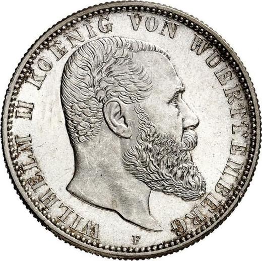 Anverso 2 marcos 1902 F "Würtenberg" - valor de la moneda de plata - Alemania, Imperio alemán