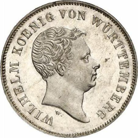 Аверс монеты - Пробный 1 гульден 1837 года W - цена серебряной монеты - Вюртемберг, Вильгельм I