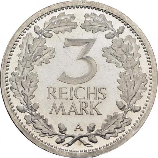 Реверс монеты - 3 рейхсмарки 1932 года A - цена серебряной монеты - Германия, Bеймарская республика