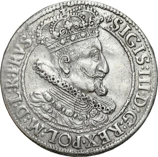 Аверс монеты - Орт (18 грошей) 1615 года SA "Гданьск" - цена серебряной монеты - Польша, Сигизмунд III Ваза