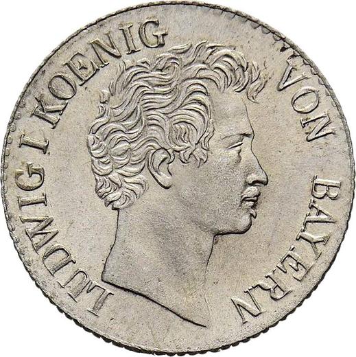 Аверс монеты - 6 крейцеров 1835 года - цена серебряной монеты - Бавария, Людвиг I