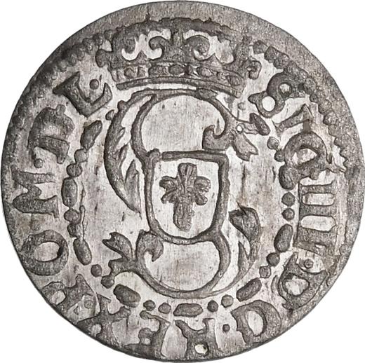 Аверс монеты - Шеляг 1617 года "Рига" - цена серебряной монеты - Польша, Сигизмунд III Ваза