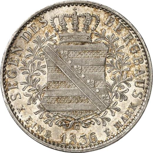 Rewers monety - Talar 1836 G "Górniczy" - cena srebrnej monety - Saksonia-Albertyna, Antoni