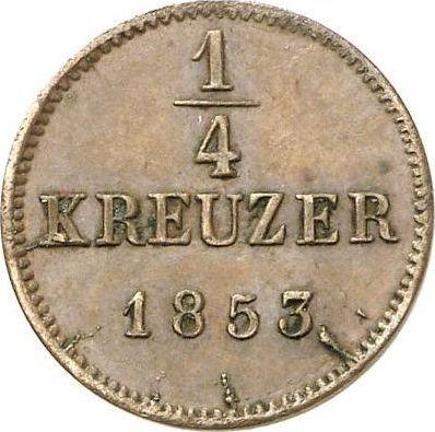 Реверс монеты - 1/4 крейцера 1853 года - цена  монеты - Вюртемберг, Вильгельм I