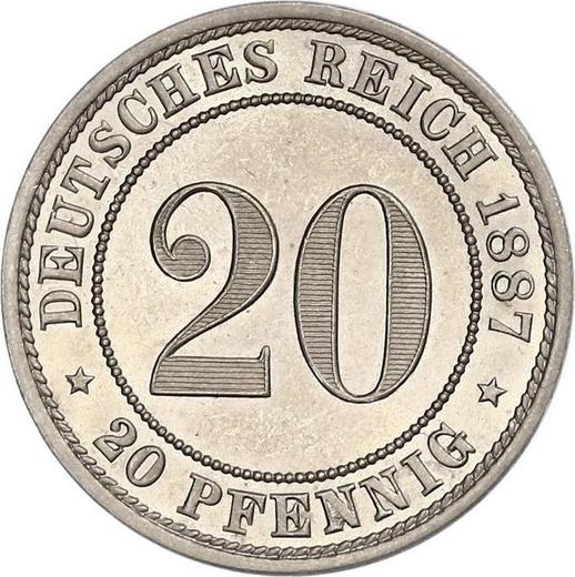 Аверс монеты - 20 пфеннигов 1887 года E "Тип 1887-1888" - цена  монеты - Германия, Германская Империя