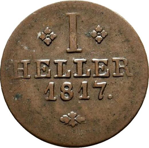 Реверс монеты - Геллер 1817 года - цена  монеты - Гессен-Кассель, Вильгельм I