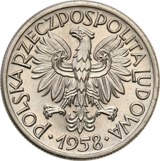 Аверс монеты - Пробные 50 грошей 1958 года "Молотки" Никель - цена  монеты - Польша, Народная Республика